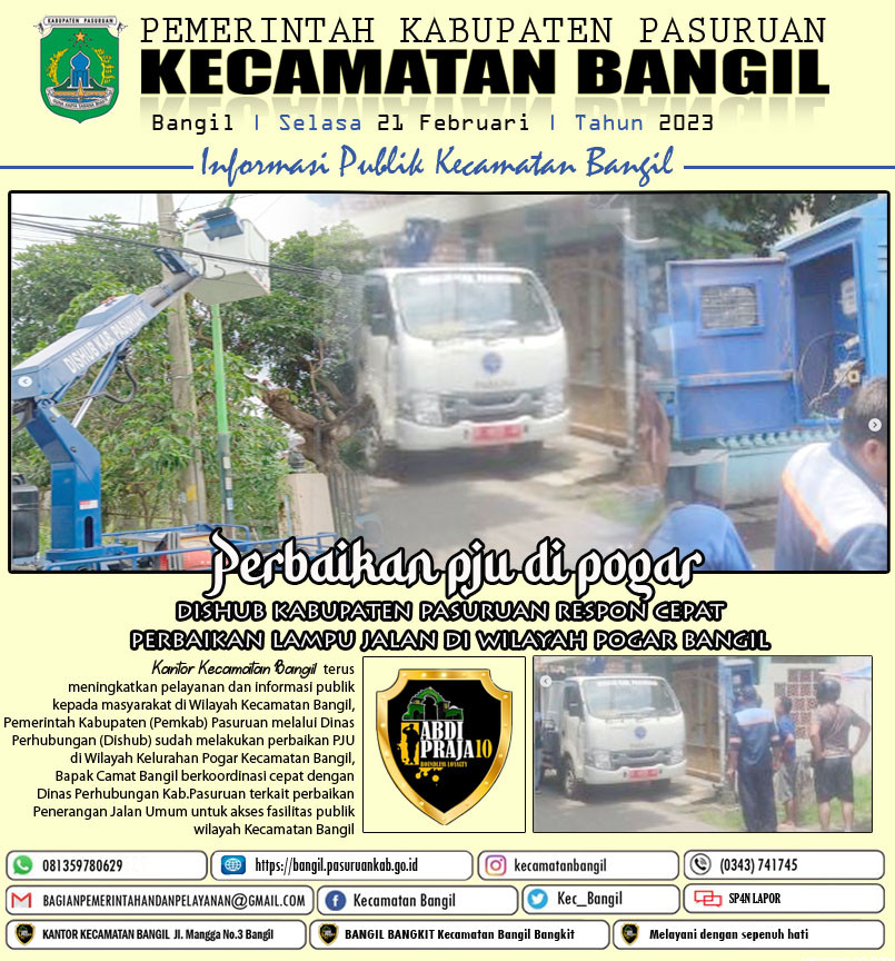 Perbaikan PJU di Pogar Kecamatan Bangil